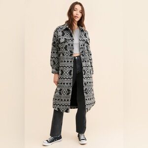 NWT BB Dakota Steve Madden New World Jacquard Coat Gray Black Size XL